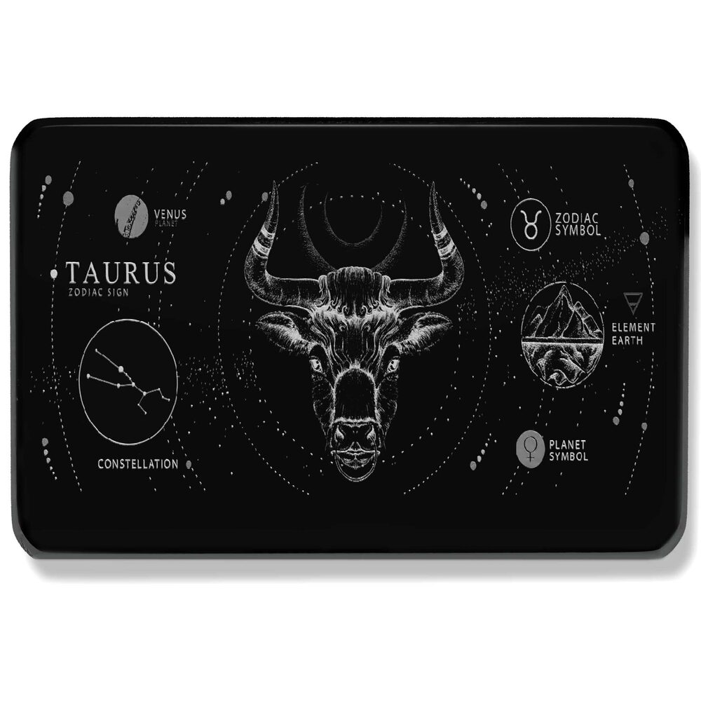 4010 Taurus Zodiac Sign Wallet Card - Astrology Symbol Planet Venus Element